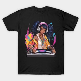 Euphoric Frequencies Trance Parties DJ Girl T-Shirt